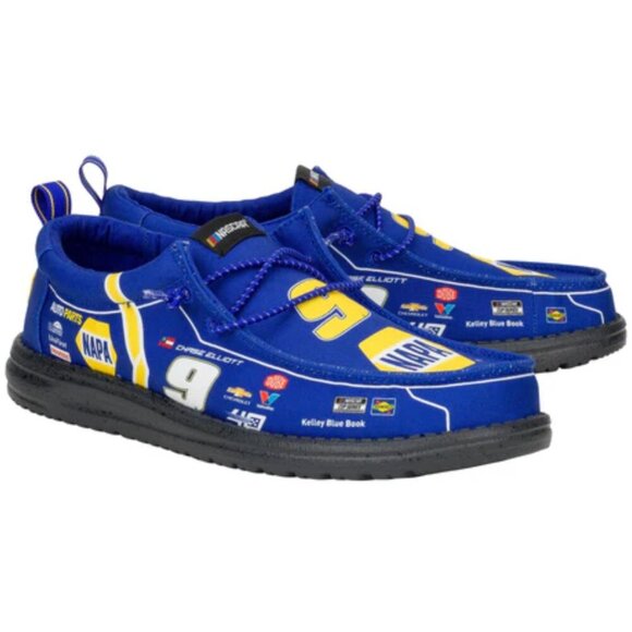 NEW Hey Dude Wally Nascar Chase Elliott Blue Multi Casual Slip On Shoe US 9 - Picture 5 of 6